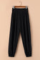 Black smocked high waist joggers - bottoms/pants & culotte