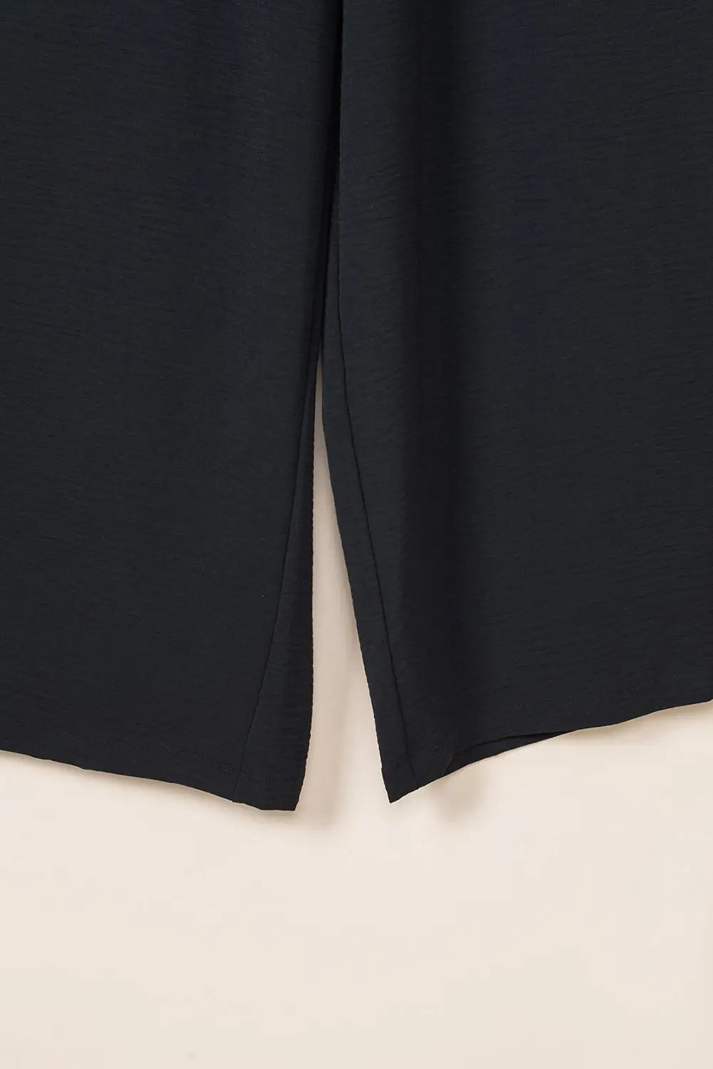 Black smocked square neck long sleeve wide leg jumpsuit - jumpsuits & rompers
