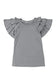 Black Solid Color Ruffle Tiered Sleeve Plus Size Tee - Fashionfitz
