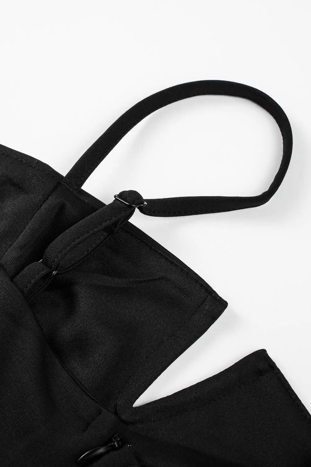 Black spaghetti straps slit leg jumpsuit with pockets - jumpsuits & rompers