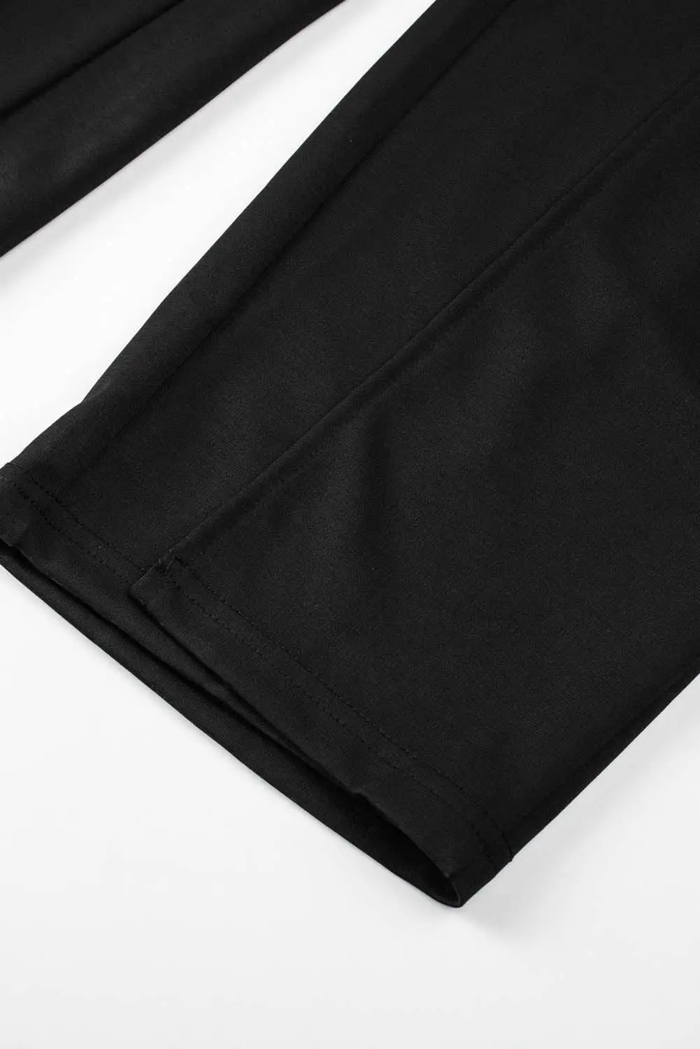 Black spaghetti straps slit leg jumpsuit with pockets - jumpsuits & rompers
