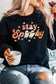 Black spooky season ghost graphic sweatshirt - black1 / s / 70% polyester + 30% cotton - sweatshirts