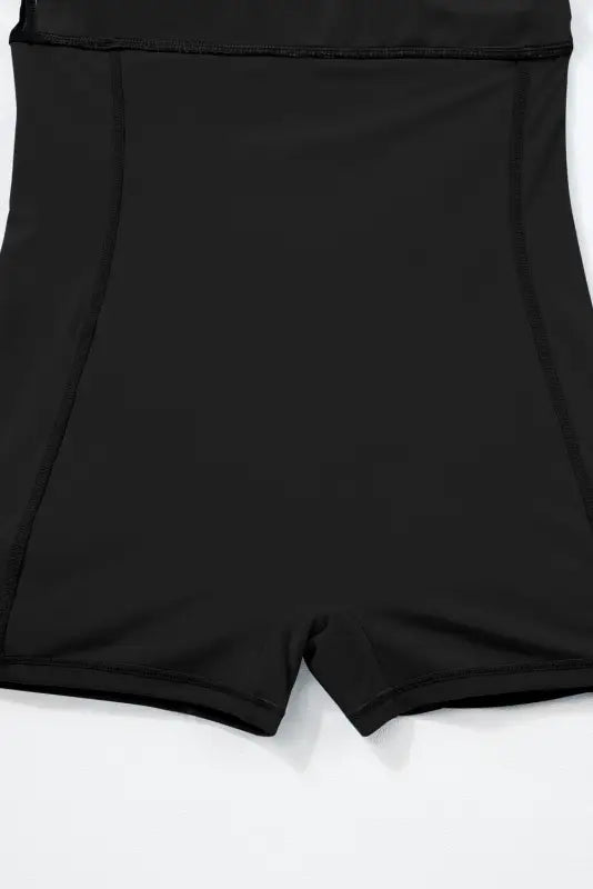 Black sporty one piece swim dress - dresses