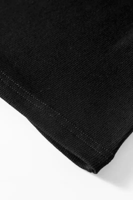 Black Star Sequin Splicing Half Sleeve Top - Fashionfitz