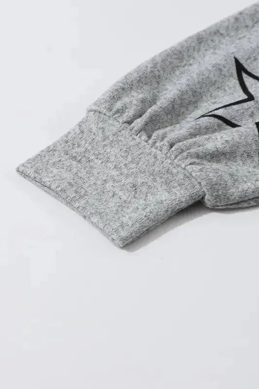 Black Stars Print Long Sleeve Drawstring High Waist Lounge Set - Fashionfitz