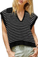 Black stripe knit tank top - sweater vests