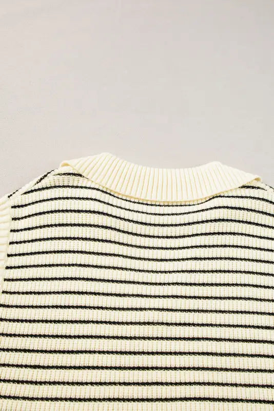 Black stripe knit tank top - sweater vests