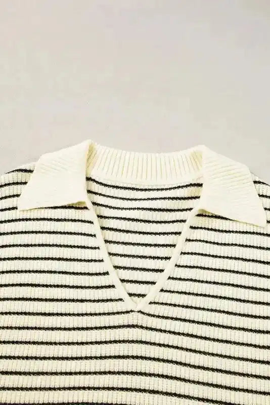 Black Stripe Knit Tank Top - Fashionfitz