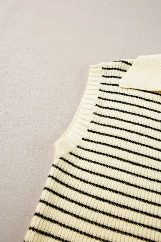 Black stripe knit tank top - sweater vests