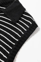 Black Stripe Knit Tank Top - Fashionfitz