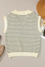 Black Stripe Knit Tank Top - Fashionfitz