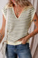 Black stripe knit tank top - sweater vests