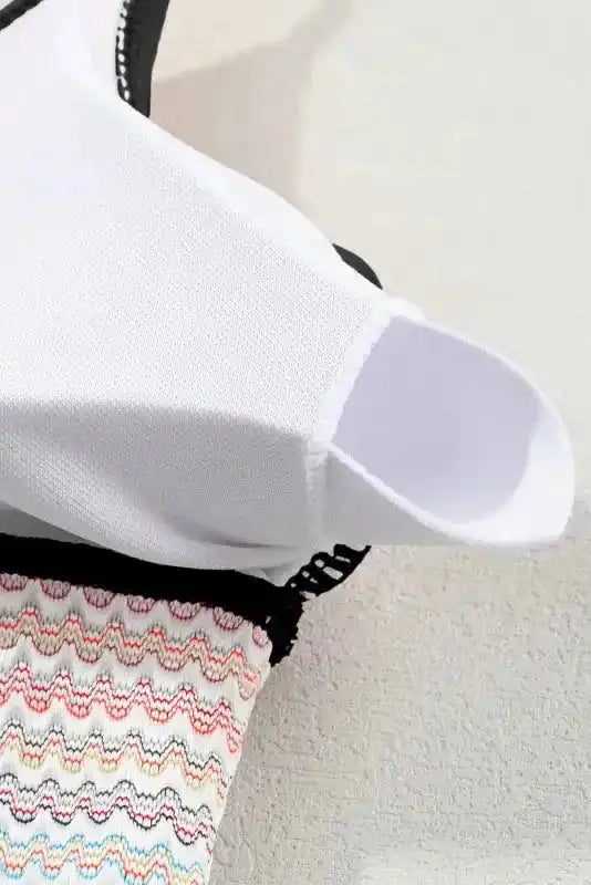 Black Striped High Waist Bikini Swimsuit - Fashionfitz