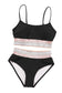 Black striped high waist bikini swimsuit - swimwear/high waisted