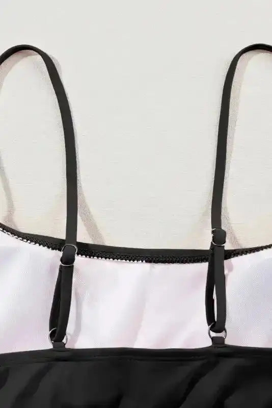 Black Striped High Waist Bikini Swimsuit - Fashionfitz