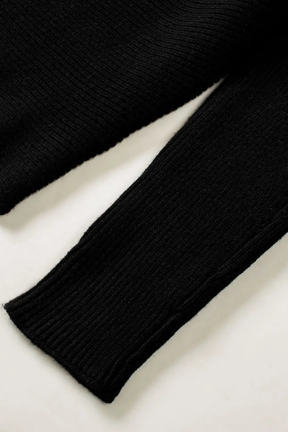 Black striped long sleeve knit sweater - sweaters & cardigans