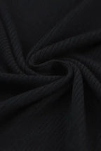 Black Striped Mesh Long Sleeve Crewneck Ribbed Top - Fashionfitz