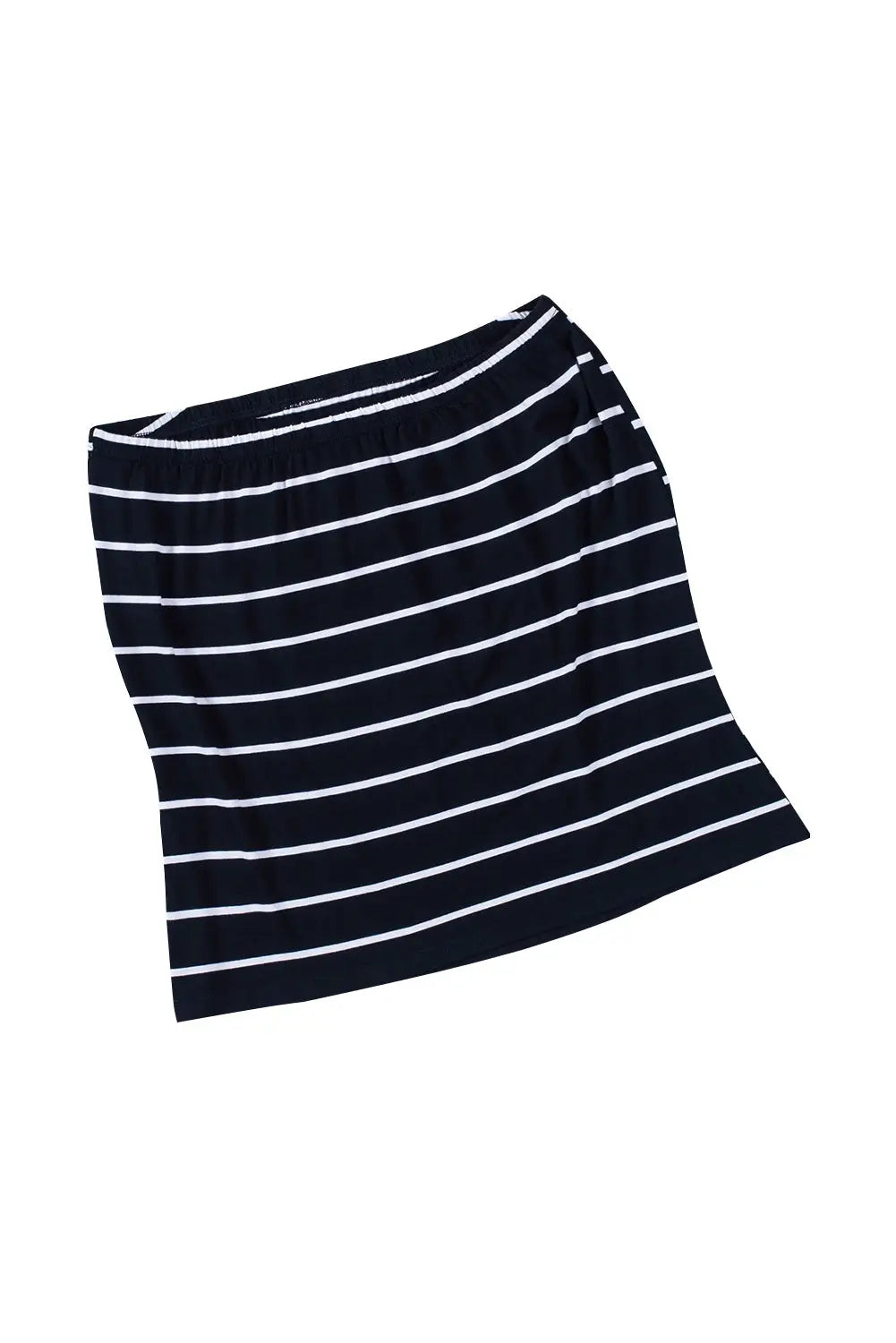 Black striped strapless bandeau tank - tops