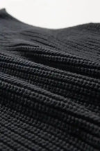 Black Sweater Vest - Solid Color Cable Knit High Neck - Fashionfitz
