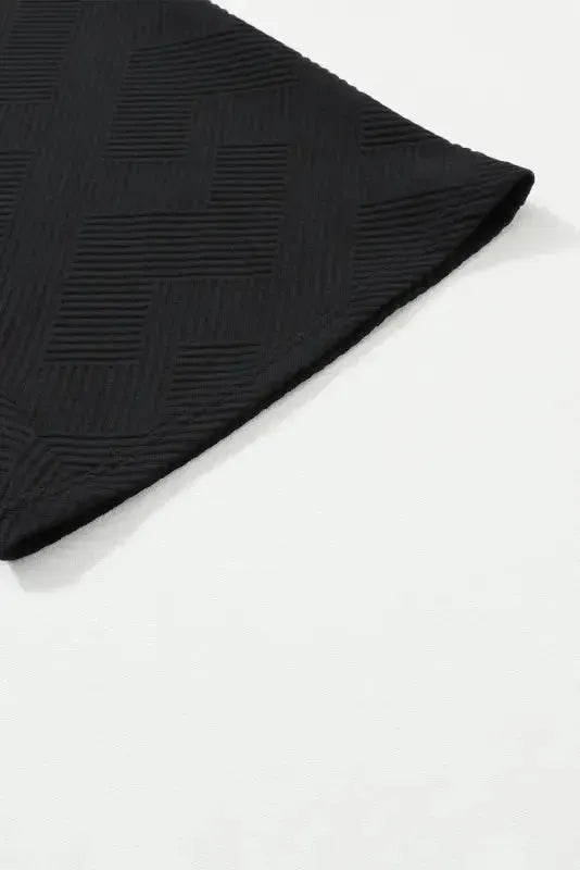 Black Textured 2-Piece Slouchy Loungewear Set - Fashionfitz