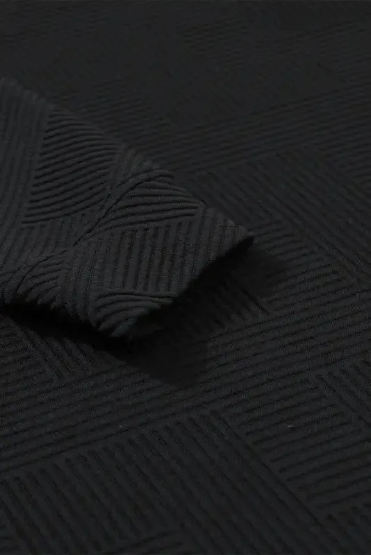 Black Textured 2-Piece Slouchy Loungewear Set - Fashionfitz