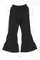 Black textured high waist ruffled bell bottom pants - wide leg