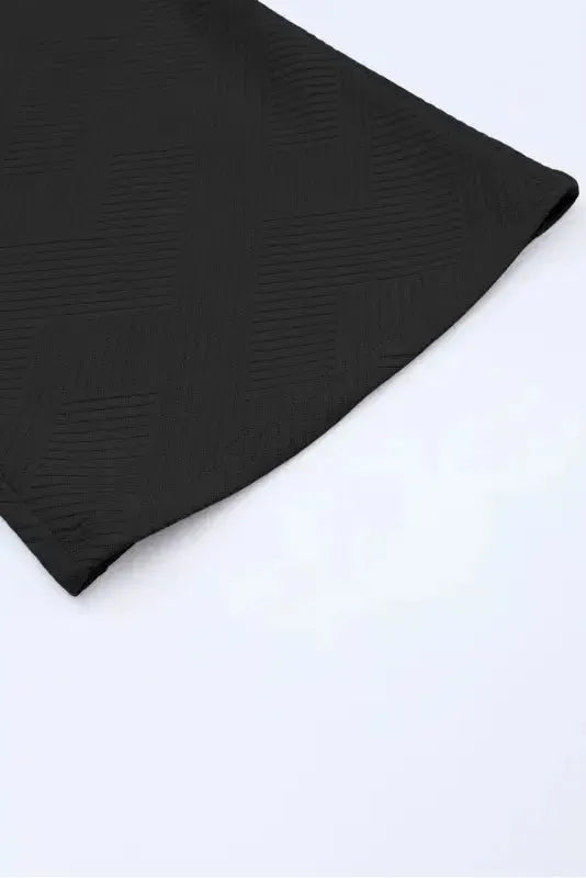 Black Textured Loose Fit T Shirt and Drawstring Pants Set - Fashionfitz