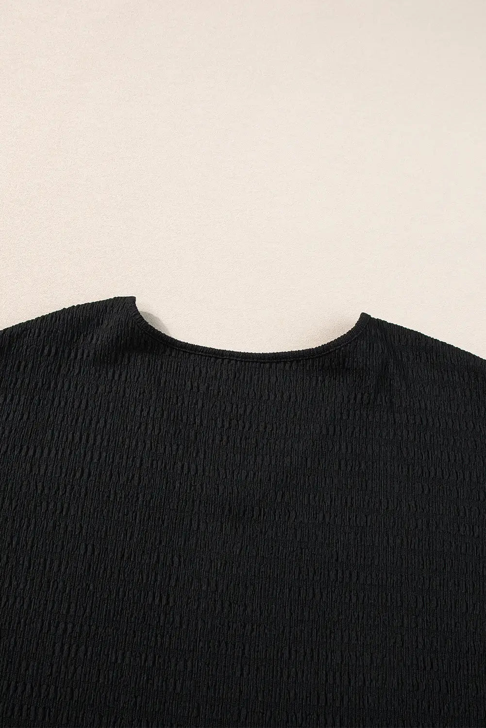 Black textured short sleeve v neck tee - tops/tops & tees