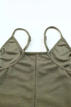 Black Textured Sleeveless V-Neck Pocketed Casual Jumpsuit - Fashionfitz