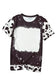 Black tie dye bleached crew neck short sleeves t-shirt - t-shirts