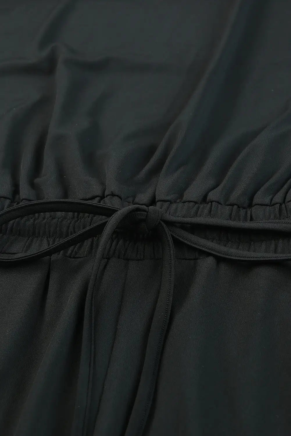 Black tie waist short sleeve tapered jumpsuit - jumpsuits & rompers