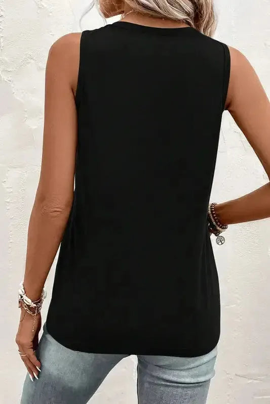 Black Tunic Tank Top - Fashionfitz
