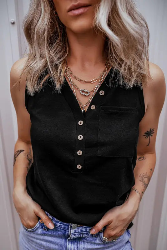 Black tunic tank top - tops/tank tops