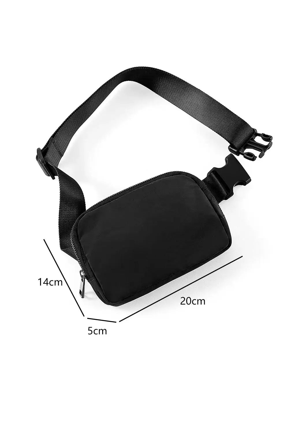 Black waterproof zipped crossbody chest bag 20*5*14cm - shoes & bags