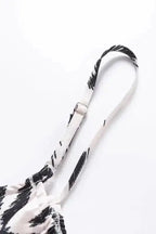 Adjustable strap detail of the White Aztec Print Western Sundress, designed for customizable comfort and fit.