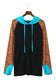 Black western print color block plus size hoodie - 5x / 60% polyester + 35% viscose + 5% elastane