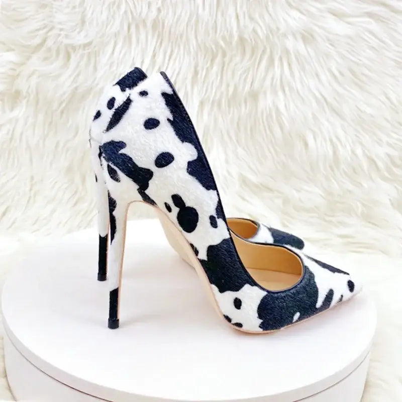 Black white graffiti suede high heels stiletto shoes - and white 10cm / 33 - pumps