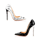 Black and White Stiletto High Heels - Fashionfitz