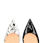 Black and White Stiletto High Heels - Fashionfitz