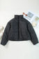 Black zip up drawstring hem puffer coat - coats