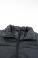 Black zip up drawstring hem puffer coat - coats