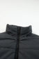 Black zip up drawstring hem puffer coat - coats