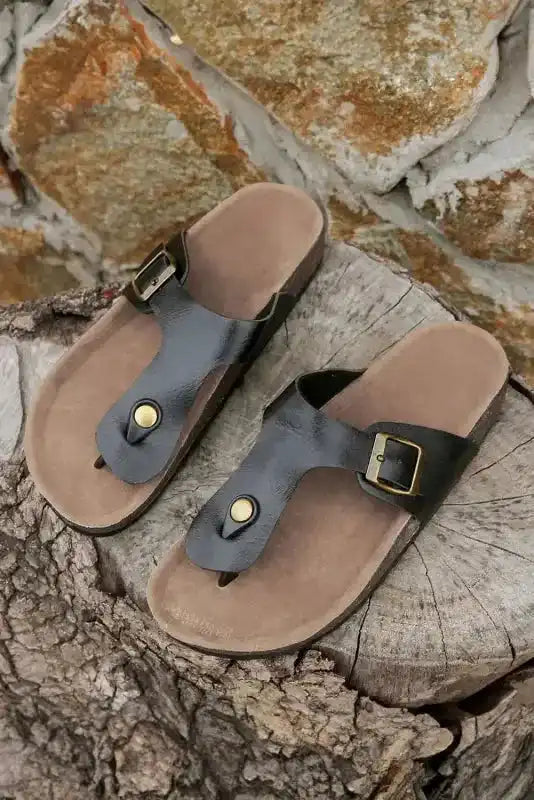BlackBuckle Minimalist Mules - Fashionfitz