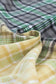 Blackish green contrast plaid patchwork chest pocket button up shacket - shackets