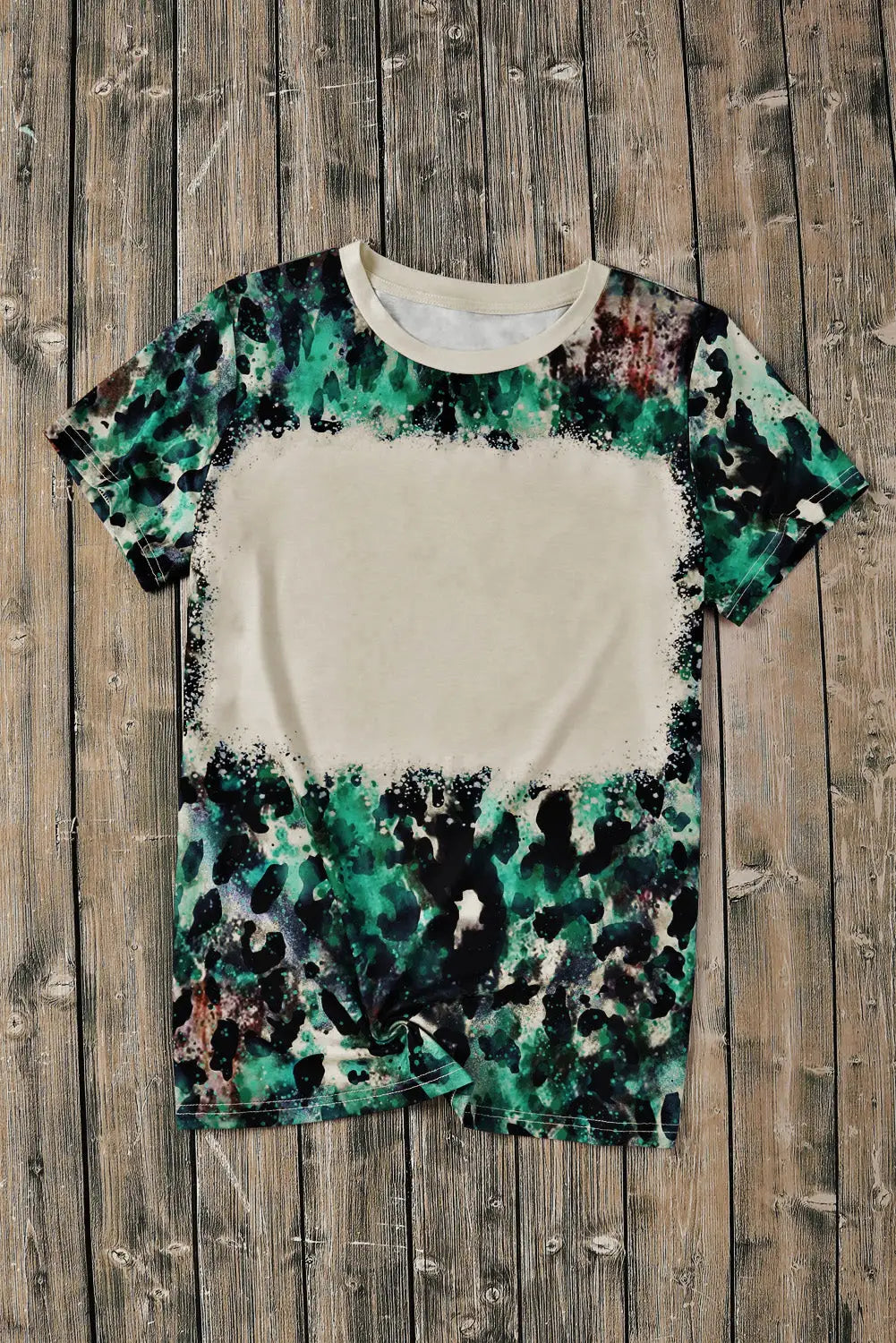 Blank graphic leopard dyed print t shirt - t-shirts