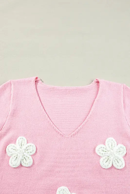 Blossom breeze crochet sweater - sweaters & cardigans/short sleeve