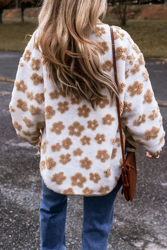 Blossom cozy fleece jacket - beige | fashionfitz