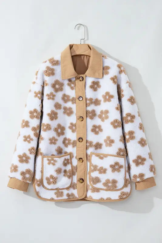 Blossom cozy fleece jacket - beige | fashionfitz