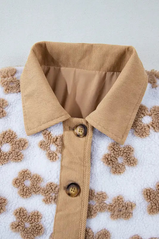 Blossom cozy fleece jacket - beige | fashionfitz