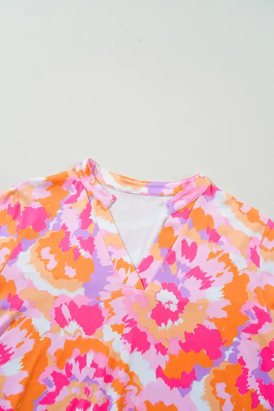 Blossom curve v-neck blouse | floral tops | fashionfitz